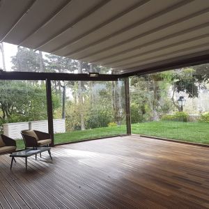 Interior of covered pergola